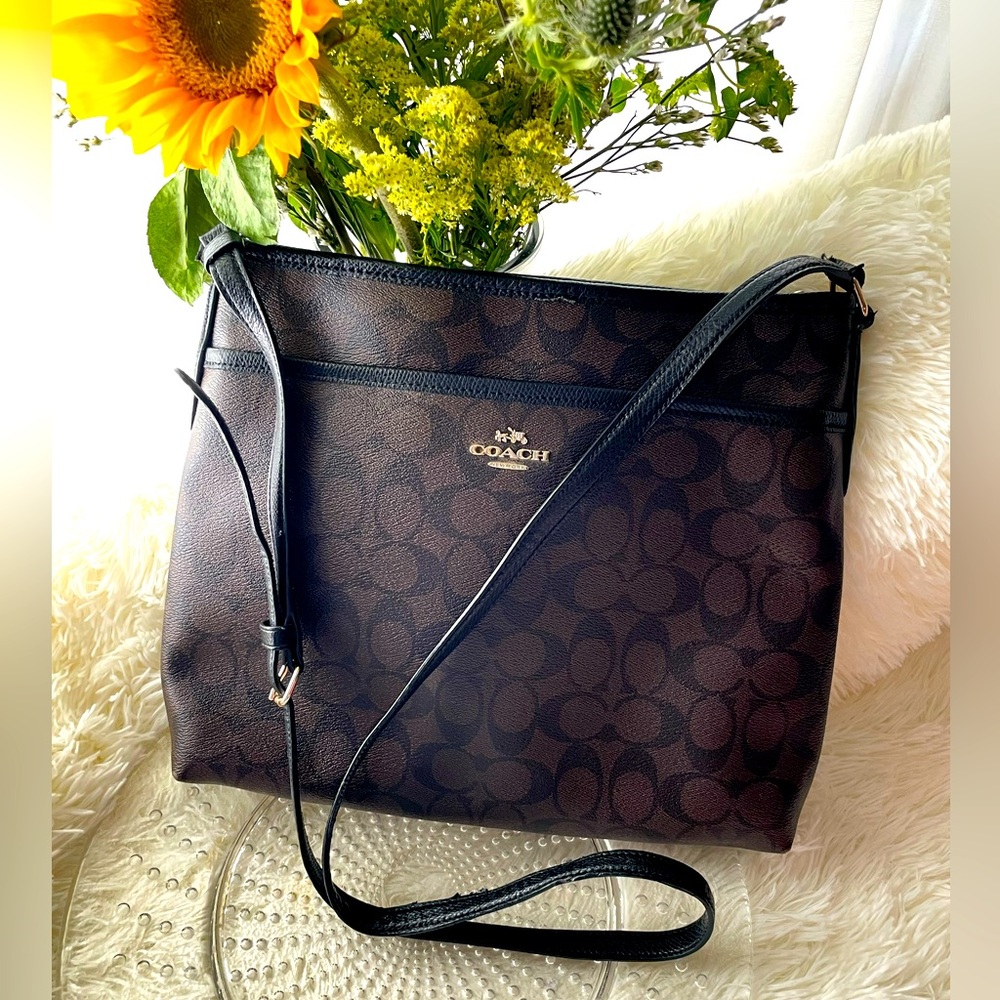 Coach Signature Crossbody Bag in Brown and Black